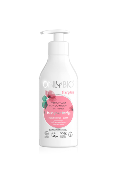 Emulsion intim OnlyBio Everyday, prebiotik, vegan, i bardhë