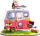 Set miniaturë 3D Robotime Happy Camper Campervan, shpi kukullash DIY, me LED, rozë