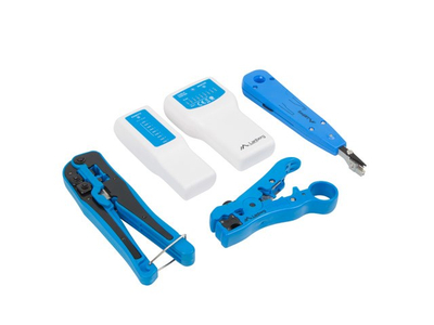 Set veglash rrjeti Lanberg NT-0302, për ndërtim LAN, me testues kabllor