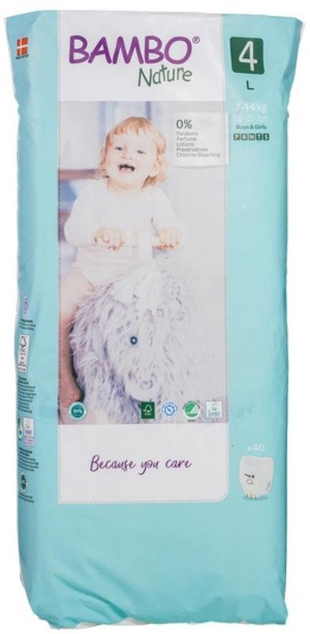 Pelenë pants Bambo Nature Eco Nr. 4, 7-14 kg, 40 copë