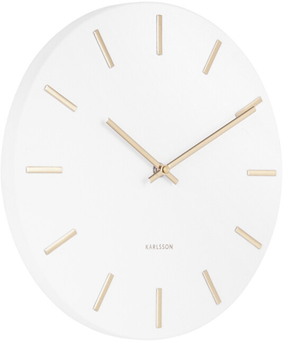 Karlsson Charm Ѕиден Часовник, White/Gold, 30 cm