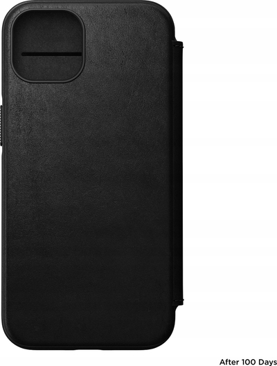 Këllëf folio Nomad Modern Leather për iPhone 13, lëkurë Horween, MagSafe, i zi