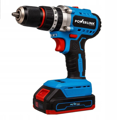 Stërvitëse kaçavidë pa kabllo Extralink POWERLINK PWL-CD1003C, 20V, mandrinë 13mm, 2x1.5Ah, e zezë