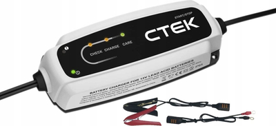 Karikues baterie CTEK CT5 Start Stop, 12V 3.8A, 14 deri 110Ah, i bardhë