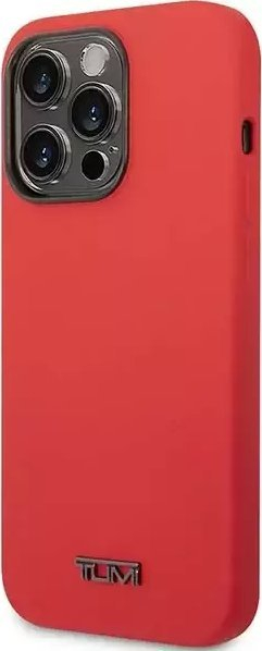Mbulesë telefoni Tumi Liquid Silicone për iPhone 14 Pro, silikon i lëngët, rri me MagSafe, e kuqe