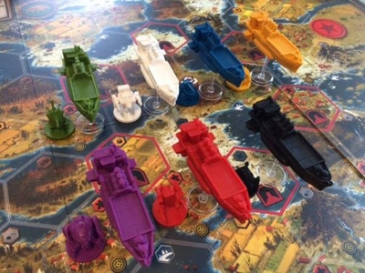 Проширение на друштвена игра Stonemaier Scythe The Wind Gambit, за 1 до 7 играчи, возраст 14, повеќебојно