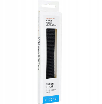Rrip dore FIXED Nylon Strap për Apple Watch 38 40 41mm, najlon, i zi