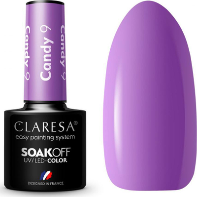 Llak xheli për thonj Claresa SoakOff Color Candy 9, UV LED, 5 g