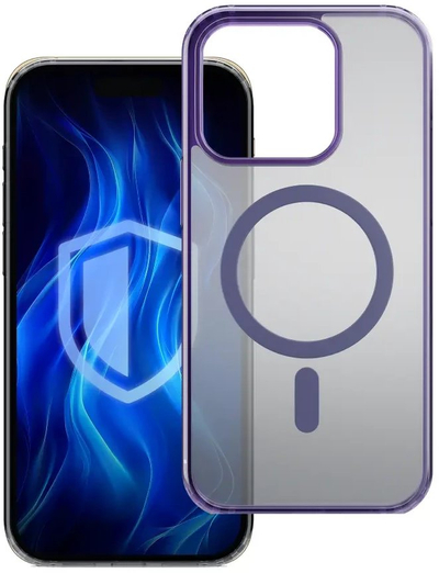 Mbulesë telefoni 3MK Frosty MagCase për iPhone 17 Pro, kompatibile MagSafe, vjollcë