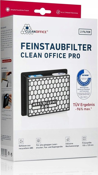 Filtër pluhuri për printer Cleanoffice Clean Office Pro, 2 copë, i zi