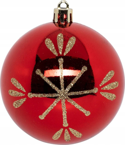 Сет украсни топчиња Atmosphera Colorama De Noël, 8 парчиња, рециклирана пластика, црвена и златна боја