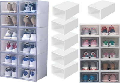 Raft modular për këpucë LEAN, me 5 ndarje, me aksesorë, transparent