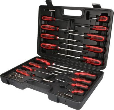 Set kaçavidash KS Tools 159.0100 Ergotorqueplus, 39 copë, me valixhe, e zezë me të kuqe