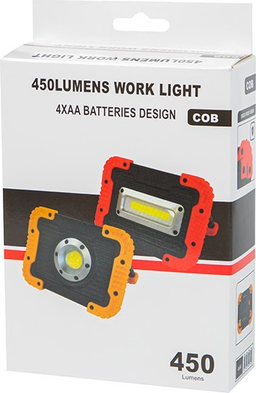Prozhektor portativ LED COB, 30W, me dorezë, i zi me të kuqe