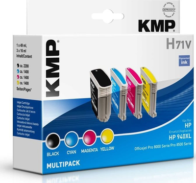 Kartuc boje KMP H71V, paket me 4 copë, i zi, cyan, magenta edhe yellow