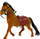 Figurine lodër kali Brown Velvet Horse, kadife, kafe me të kuqe