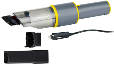Fshesë me korrent për veturë Dunlop 8711252347226, 12V, me aksesorë, gri e verdhë