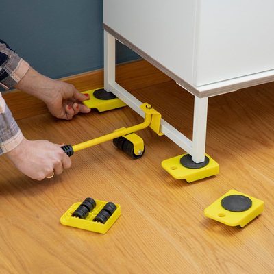 Set mjete për ngritje mobiljesh InnovaGoods Heaveasy, 5 copë, dorezë e rehatshme, rrota 360°, shumëngjyrësh