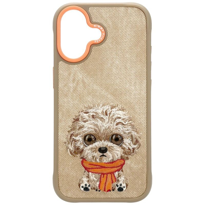 Mbulesë telefoni Nimmy Big Eyed Pet Dog për iPhone 17, TPU, dizajn qenush, bezhë