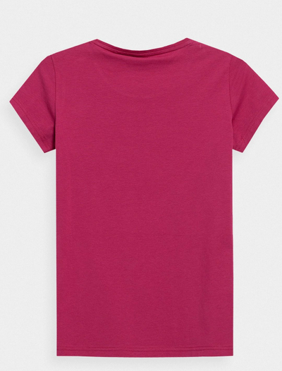 Bluzë goca 4F Cotton SS23F580, pambuk, rozë e errët