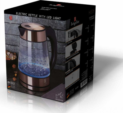Ibrik elektrik BerlingerHaus BH-9121 Metallic Line, 1.7L, xham me dritë LED, rosegold