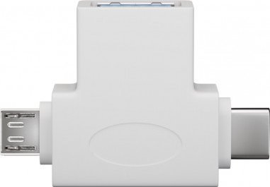 Adapter USB 3.0 Goobay Micro B T, 5 Gbit/s, i bardhë