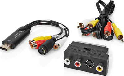 Kapës video USB 2.0 Nedis Video Grabber, RCA në USB, për konvertim VHS në digjital, i zi