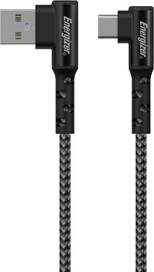 Kabllo Energizer C710CKBK USB A në USB C, 2 m, 90°, e zezë