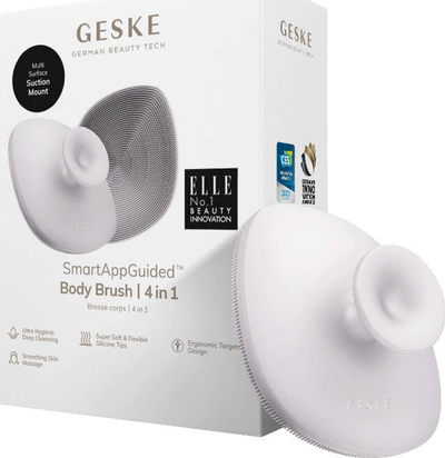 Furçë trupi Geske Body Brush 4‑në‑1 Starlight, silikoni, shumëpërdorimshme, gri