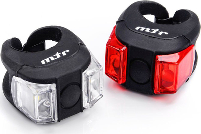 Set drita biçiklete Meteor Flex LED, përpara dhe mbrapa, silikon fleksibël, rozë