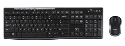 Tastierë dhe maus Logitech MK270, wireless, 2.4 GHz, e zezë