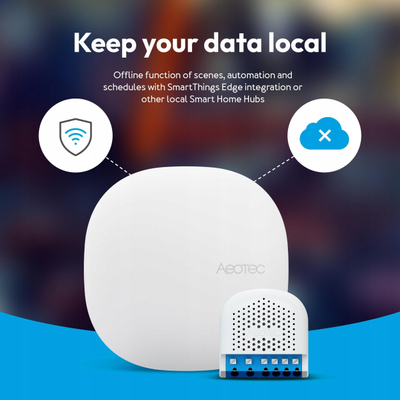 Паметен прекинувач Aeotec Pico Duo Switch, Zigbee, за монтирање на ѕид, бел