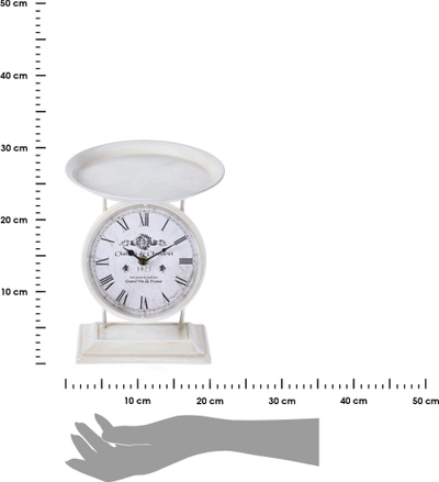 Orë tavoline Table Clock Scale White, stil i vjetër, e bardhë