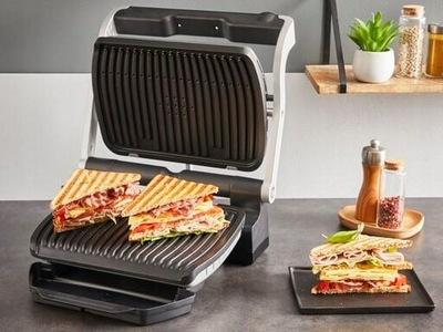 Grill elektrik Tefal OptiGrill+ GC718D10, 6 programe, inox argjendi