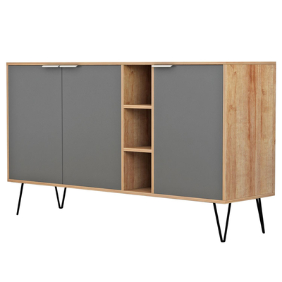 Komodë Cabron 142x40x83Hcm (HM8874.11), zezë