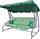 Shilte varëse kopshti Garden Swing Lounger, palosëse, me çadër që rregullohet, jeshile me print