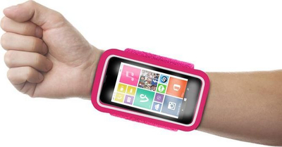 Rrip sportiv për smartphone Puro Running Band, deri 4.3", xhep për çelësa, rozë