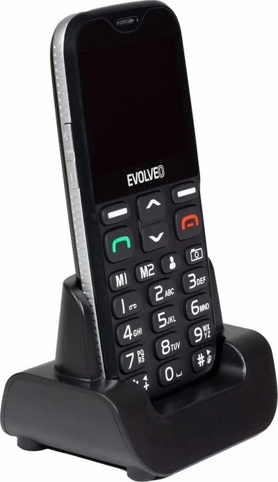 Telefoni EVOLVEO EasyPhone XG, ekran 2.4", tastierë e madhe, i zi