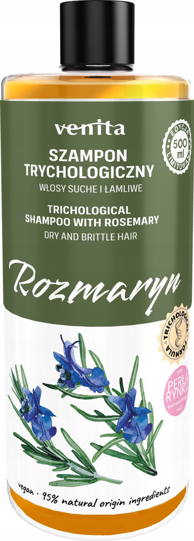 Shampo për flokë Venita Trycho Rosemary, rozmarinë, 500ml, transparente