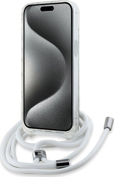 Mbulesë telefoni Karl Lagerfeld IML Crossbody Karl Head MagSafe, për iPhone 15, transparente