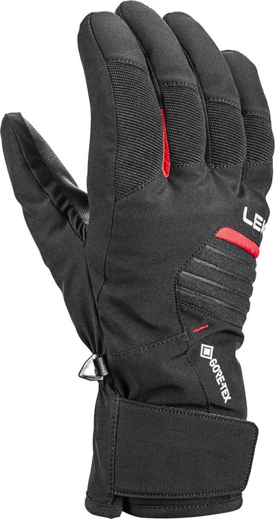 Doreza skish Leki Vision GTX për burra, softshell, neopren, të zeza me të kuqe