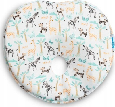 Ортопедско перниче за бебиња Sensillo Corrective Pillow Zoo, ергономско, памучен материјал, шарено
