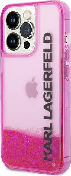 Këllëf telefoni Karl Lagerfeld KLHCP14LLCKVF, për iPhone 14 Pro 6.1", hardcase Liquid Glitter, rozë