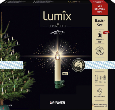 Set qirinjsh LED për zbukurim Krinner Bavaria, 12 copë, të bardhë