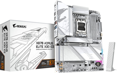 Pllakë amë GIGABYTE X870 AORUS ELITE X3D ICE, DDR5, PCIe 5.0, gri