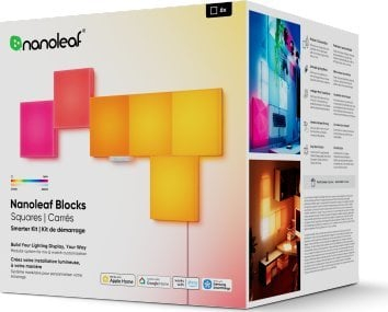Panele drite për mur Nanoleaf Blocks Squares, set me 6 copa, LED i zgjuar, shumëngjyrësh