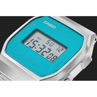 Orë dore Casio A168WEM 2EF, digjitale, për meshkuj, argjendtë
