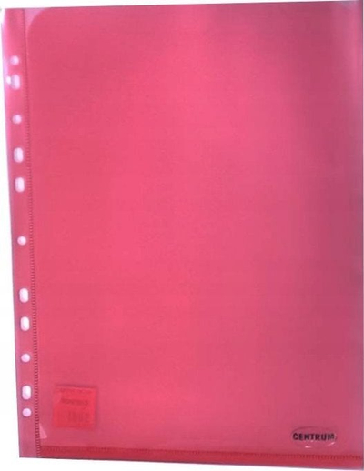 Futrollë me perforim Centrum 80633, A4, PP 0.18mm, transparente e kuqe