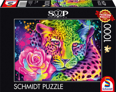 Puzzle Schmidt Neon Rainbow Leopard, 1000 copa, shumëngjyrësh