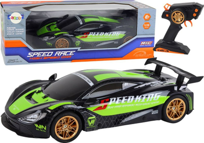 Makina me telekomandë Leantoys R/C Sports Car, shkalla 1:10, jeshile e zezë